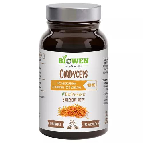 Miniaturka artykułu - Biowen Cordyceps 400mg, 90 kaps.