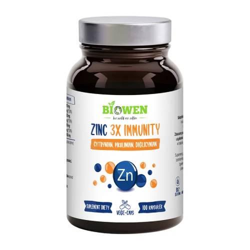Miniaturka artykułu - Biowen Zinc 3x Immunity, 100 kaps.