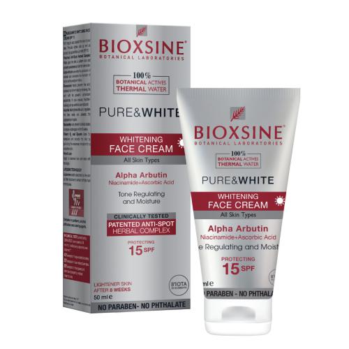 Miniaturka artykułu - BIOXSINE PURE & WHITE Wybielający krem do twarzy, 50ml