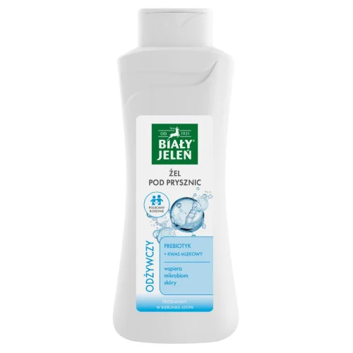Miniaturka artykułu - Biały Jeleń Żel pod prysznic odżywczy Prebiotyk + Kwas mlekowy, 500 ml