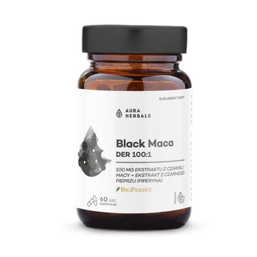 Miniaturka artykułu - Aura Herbals Black Maca DER 100:1, 60 kaps.