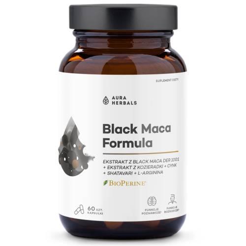 Miniaturka artykułu - Aura Herbals Black Maca Formula Ekstrakt z korzenia maca, 60 kaps.