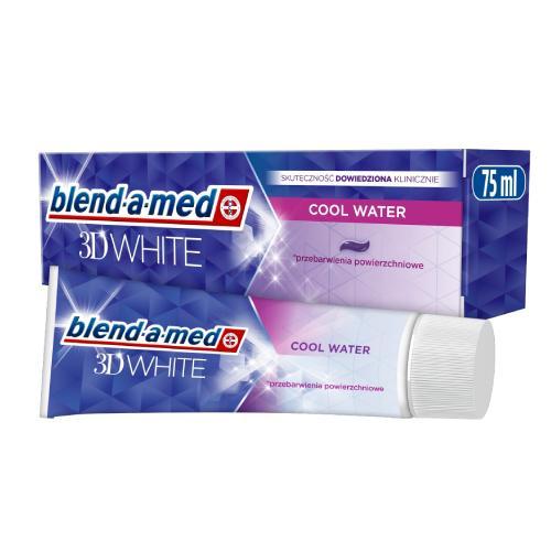 Miniaturka artykułu - BLEND-A-MED 3D White Cool Water Pasta do zęb&oacute;w, 75ml USZKODZONE OPAKOWANIE TEKTUROWE