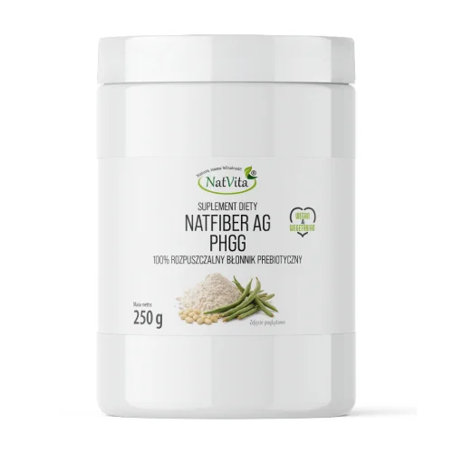 Miniaturka artykułu - NatVita NatFiber AG PHGG 100 % Rozpuszczalny błonnik prebiotyczny, 250 g