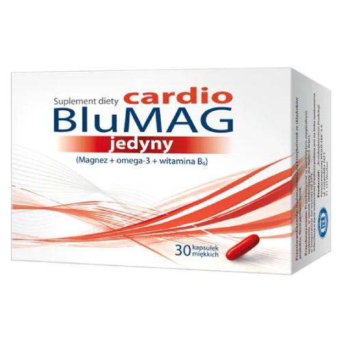 Miniaturka artykułu - BluMAG Cardio Jedyny, 30 kaps. Magnez witamina B6 i kwasy omega-3