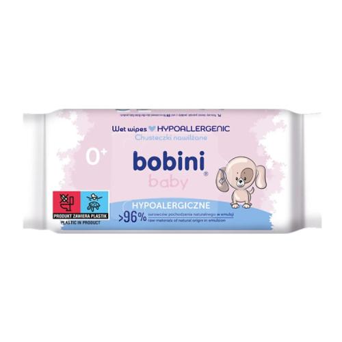 Miniaturka artykułu - BOBINI BABY Chusteczki nawilżane hypoalergiczne, 60 sztuk