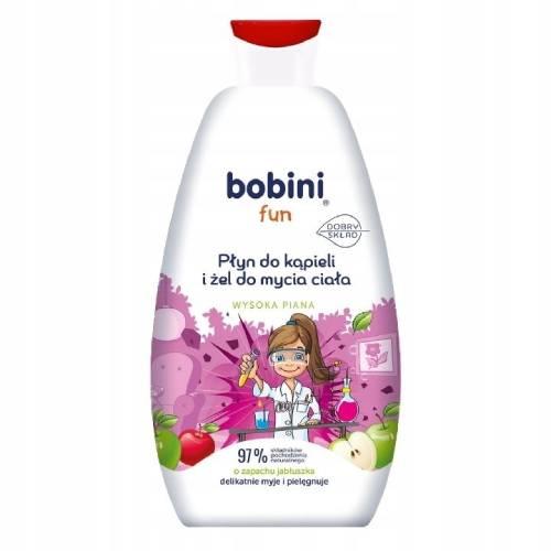 Miniaturka artykułu - BOBINI FUN Płyn do kąpieli i żel do mycia ciała o zapachu jabłuszka, 500ml