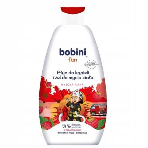 Miniaturka artykułu - BOBINI FUN Płyn do kąpieli i żel do mycia ciała o zapachu malin, 500ml