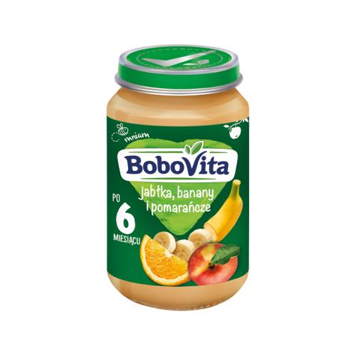 Miniaturka artykułu - BoboVita Jabłka banany i pomarańcze po 6 miesiącu, 190 g