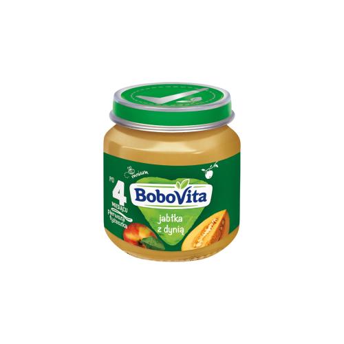 Miniaturka artykułu - BoboVita Jabłka z dynią po 4 miesiącu, 125 g