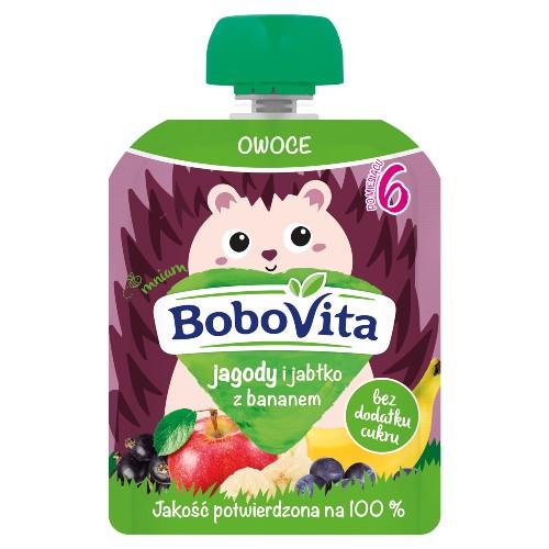 Miniaturka artykułu - BoboVita Mus jagody jabłk, banan po 6 miesiącu, 80 g