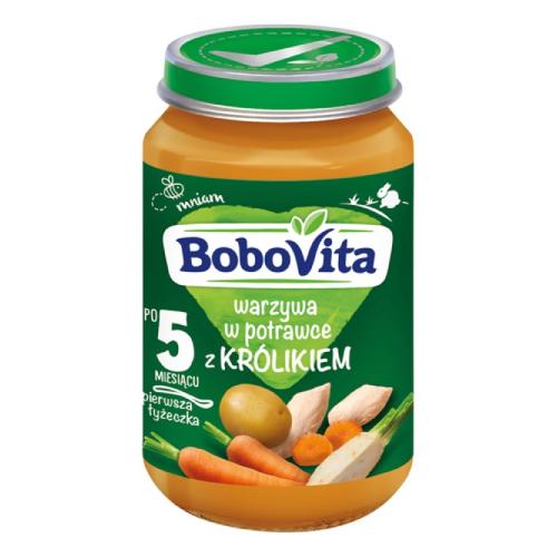 Miniaturka artykułu - BoboVita Warzywa w potrawce z królikiem, 190 g