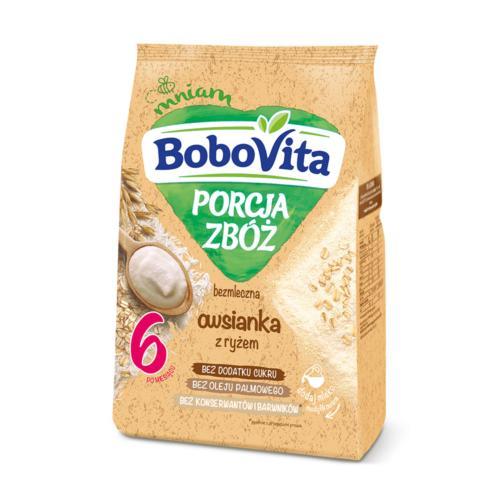 Miniaturka artykułu - BoboVita Porcja zb&oacute;ż Owsianka bezmleczna z ryżem po 6 miesiącu, 170 g
