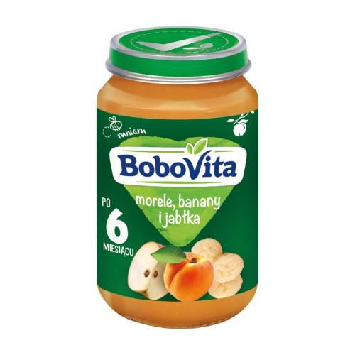 Miniaturka artykułu - BoboVita Przecier morele banany i jabłka - 190g