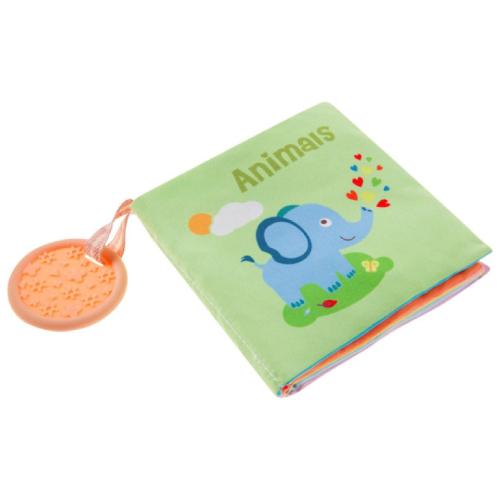Miniaturka artykułu - BOCIOLAND Miękka szeleszcząco-piszcząca książeczka z gryzakiem Animals
