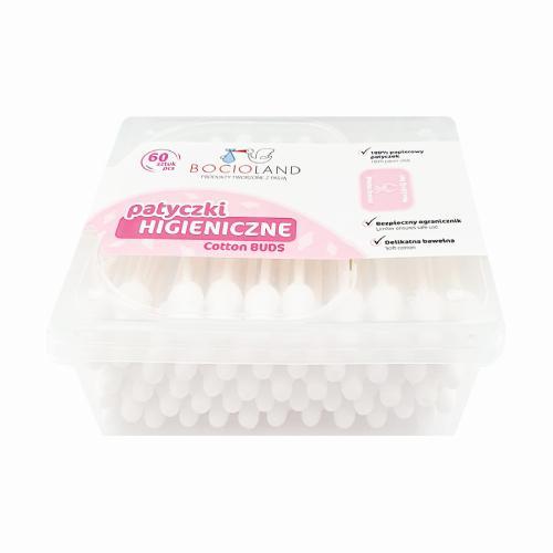 Miniaturka artykułu - BOCIOLAND Patyczki do uszu z ogranicznikiem, 60szt. USZKODZONE -ZBIORCZE OPAKOWANIE