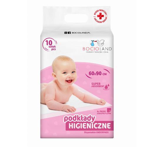 Miniaturka artykułu - BOCIOLAND Podkład do przewijania 90cm x 60cm, 10 szt. USZKODZONE OPAKOWANIE FOLIOWE