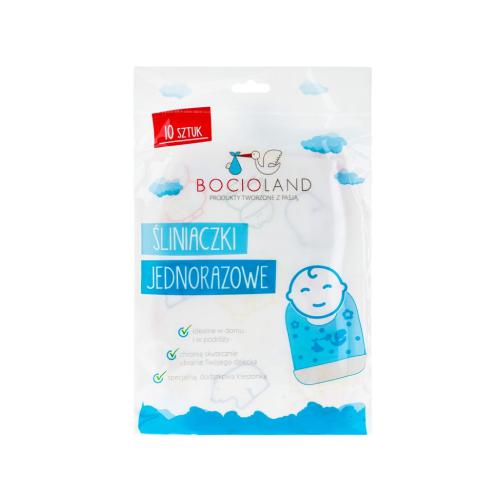Miniaturka artykułu - BOCIOLAND Śliniaki jednorazowe z kieszonką, 10 sztuk