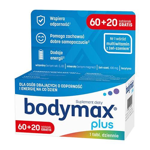 Miniaturka artykułu - BODYMAX PLUS, 60 + 20 tabletek USZKODZONE TEKTUROWE OPAKOWANIE