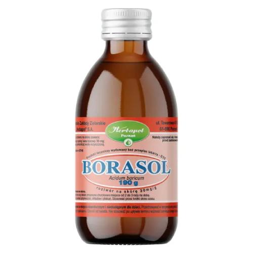 Miniaturka artykułu - Borasol roztw&oacute;r 3% do stosowania na sk&oacute;rę o działaniu przeciwbakteryjnym i przeciwgrzybicznym, 190g