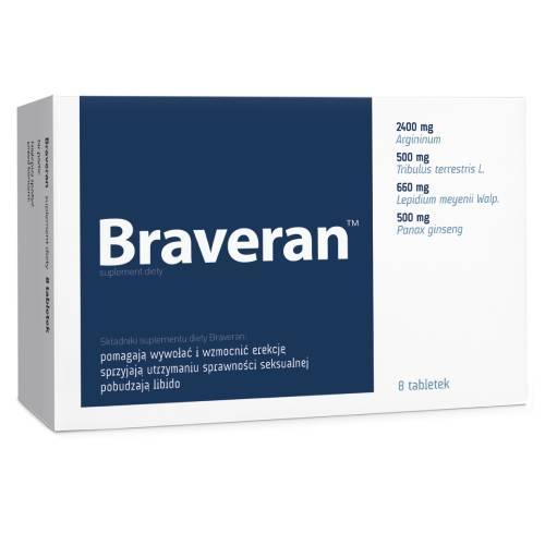 Miniaturka artykułu - Braveran, 8 tabl. USZKODZONE/BRAK TEKTUROWEGO OPAKOWANIA 