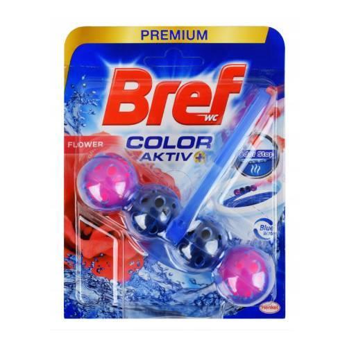 Miniaturka artykułu - Bref Color Aktiv+ Zawieszka myjąco-zapachowa do muszli WC Flower Świeże kwiaty, 50g - USZKODZONE OPAKOWANIE