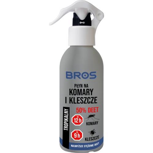Miniaturka artykułu - BROS Płyn na komary i kleszcze 50% DEET, 130ml USZKODZONA ETYKIETA