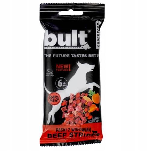 Miniaturka artykułu - Bult Tasty Strips Superfoods Przysmak dla psa Paski z wołowiną, 6 szt.