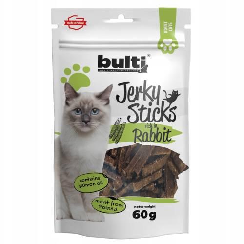 Miniaturka artykułu - Bulti Jerky Sticks Przysmak dla kota Kr&oacute;lik, 60 g