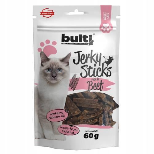 Miniaturka artykułu - Bulti Jerky Sticks Przysmak dla kota Wołowina, 60 g