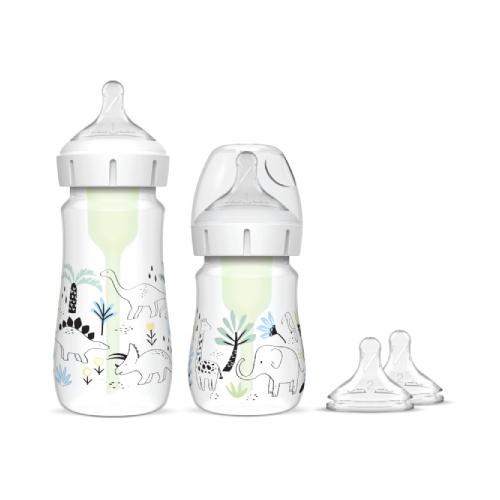 Miniaturka artykułu - Dr Brown's Zestaw startowy Butelki antykolkowe Options+ szeroka szyjka Dżungla, 2 szt.