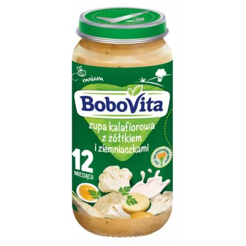 Miniaturka artykułu - BoboVita Zupa kalafiorowa z ż&oacute;łtkiem i ziemniaczkami po 12 miesiącu, 250 g