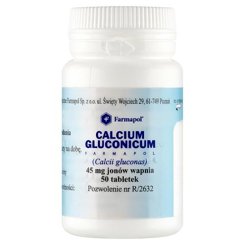 Miniaturka artykułu - CALCIUM GLUCONICUM 45 mg - 50 tabletek 