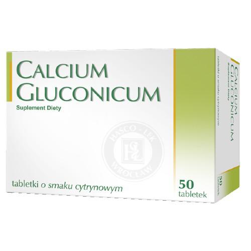 Miniaturka artykułu - Calcium gluconicum HASCO - 50 tabletek powlekanych