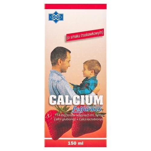 Miniaturka artykułu - Calcium Syrop o smaku truskawkowym, 150 ml BRAK OPAKOWANIA