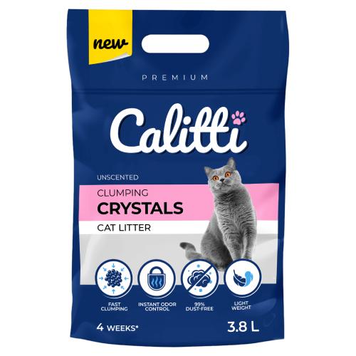 Miniaturka artykułu - Calitti Clumping Crystals Silikonowy, zbrylający, bezzapachowy żwirek dla kota, 3,8 l