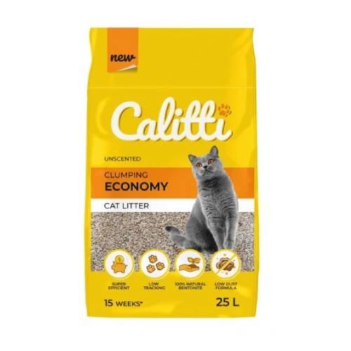 Miniaturka artykułu - Calitti Economy Bentonitowy, zbrylający, bezzapachowy żwirek dla kota, 25l
