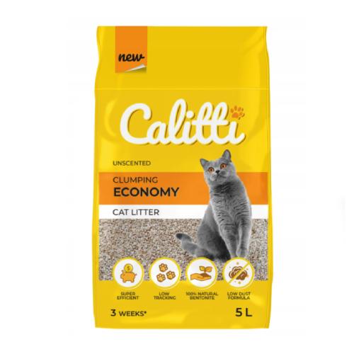 Miniaturka artykułu - Calitti Economy Bentonitowy, zbrylający, bezzapachowy żwirek dla kota, 5l
