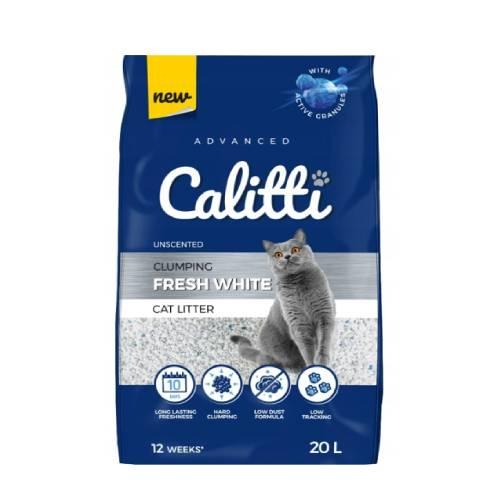 Miniaturka artykułu - Calitti Fresh White Bentonitowy, śnieżnobiały, zbrylający, bezzapachowy żwirek dla kota, 20l