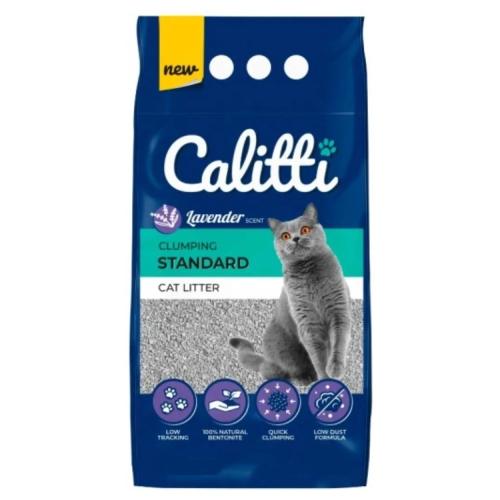 Miniaturka artykułu - Calitti Standard Bentonitowy, mocno zbrylający, lawendowy żwirek dla kota, 5l