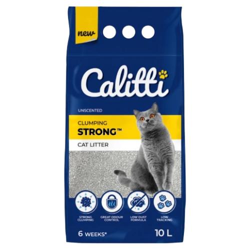 Miniaturka artykułu - Calitti Strong Bentonitowy, mocno zbrylający, bezzapachowy żwirek dla kota, 10l