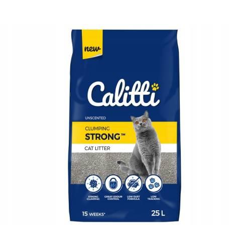 Miniaturka artykułu - Calitti Strong Bentonitowy, mocno zbrylający, bezzapachowy żwirek dla kota, 25l