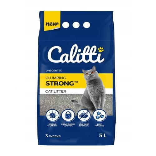 Miniaturka artykułu - Calitti Strong Bentonitowy, mocno zbrylający, bezzapachowy żwirek dla kota, 5l