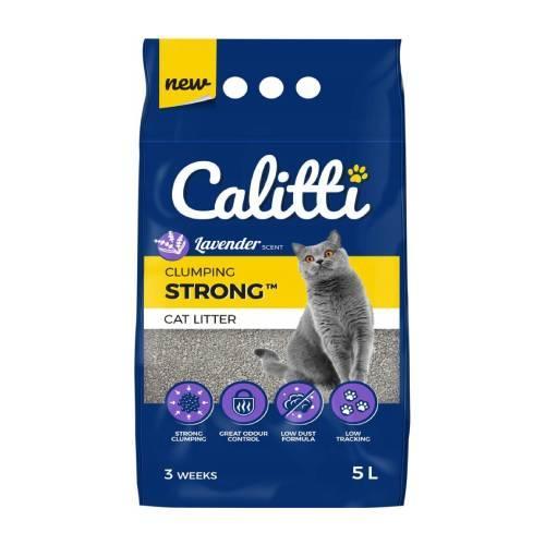 Miniaturka artykułu - Calitti Strong Bentonitowy, mocno zbrylający, lawendowy żwirek dla kota, 5l USZKODZONE OPAKOWANIE FOLIOWE