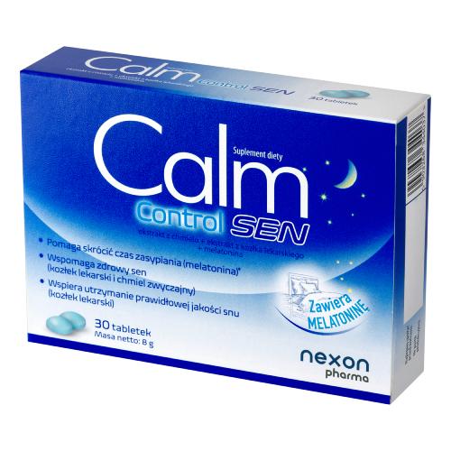 Miniaturka artykułu - Calm Control Sen, 30 tabl. - suplement diety z melatoniną