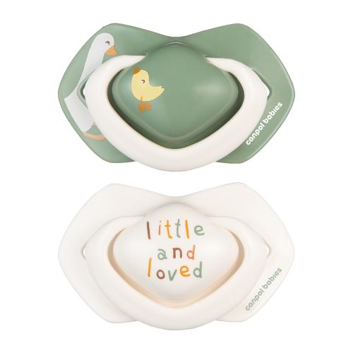 Miniaturka artykułu - CANPOL BABIES Smoczek silikonowy Light touch 6-18m symetryczny GOOSE 22/668, 2szt.