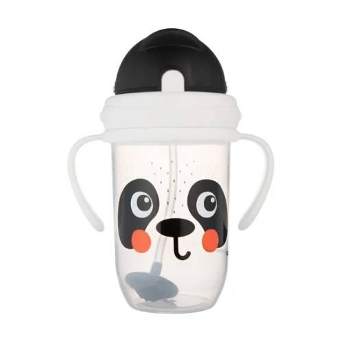 Miniaturka artykułu - Canpol Babies BabiesBoo Kubek niekapek z rurką i odważnikiem Panda 56/617, 270 ml 