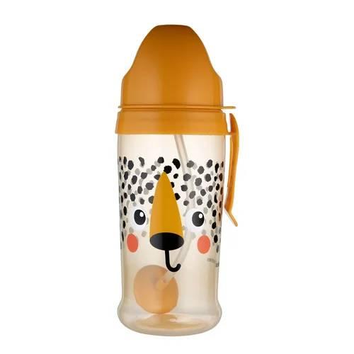 Zdjęcie produktu - Canpol Babies Bidon niekapek z rurką i odważnikiem BabiesBoo gepard, 350 ml
