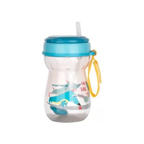 Miniaturka artykułu - CANPOL BABIES Bidon ze składaną rurką silikonową z odważnikiem 9m+ 350ml 56/518