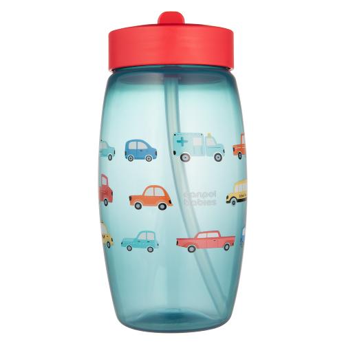 Miniaturka artykułu - CANPOL BABIES Bidon ze składanym ustnikiem 400ml Samochody 56/618
